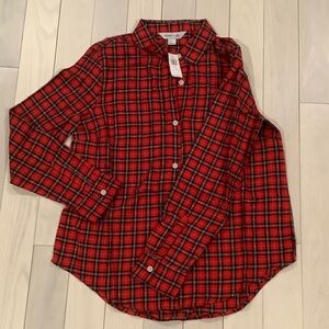 Old Navy Red Plaid Button-Up Shirt